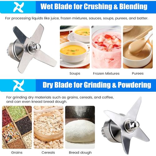 64oz Blender Pitcher Replacement Parts with Grinding and Crushing Blades with Blade Wrench vitamix 5200 6500 E320 E520 Aspire Creations Professional VM0101