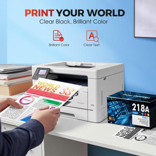 218A 218X Toner Cartridges 4 Pack - 3301fdw Toner Replacement for HP 218A: HP 218X Toner Cartridges for HP Color Laser Pro MFP 3301FDW 3301CDW 3201DW 3301SDW Printer Ink, W2180A 218A High Yield Ink