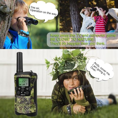 Walkie Talkies for Kids 22 Channel 2 Way Radio 3 Miles Long Range Handheld Walkie Talkies Durable Toy Best Birthday Gifts for 6 Year Old Boys and Girls fit Adventure Game Camping (Green Camo 1)