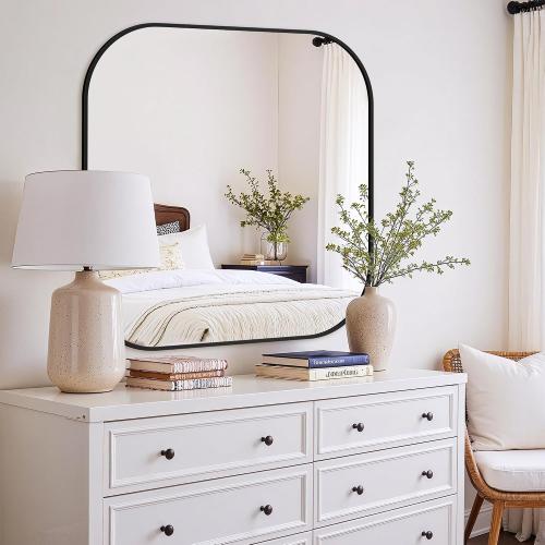 Bathroom Mirror for Wall, Black Bathroom Vanity Mirror for Over Sink 30 x 30, HD Reflection Shatterproof Mirror for Living Room Bedroom Entryway, Metal Frame