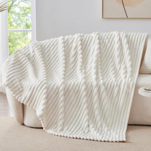 BEDELITE Fleece Throw Blanket for Couch (102in x 90in) 3pcs