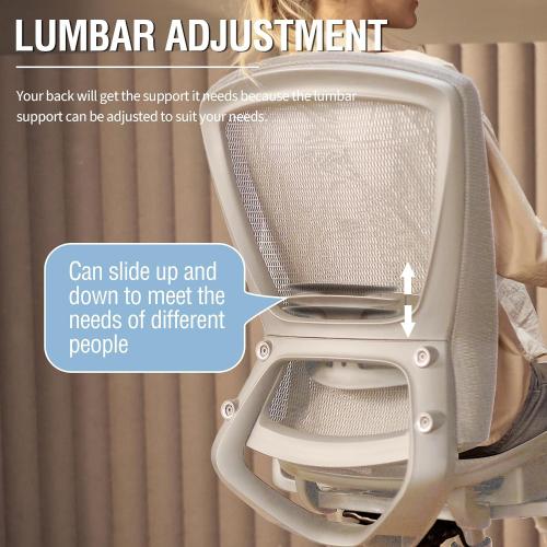 ELABEST Mesh Office Chair,Ergonomic Computer Desk Chair,Sturdy Task Chair- Adjustable Lumbar Support & Armrests,Tilt Function,Comfort Wide Seat,Swivel Home Office Chair (Grey Frame Grey Mesh)