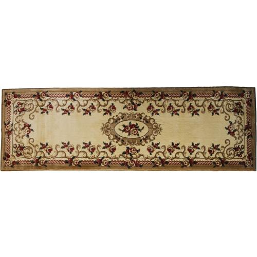 chinaartune 1255, Wilton Woven Indoor Area Rug,98x32 Runner, White