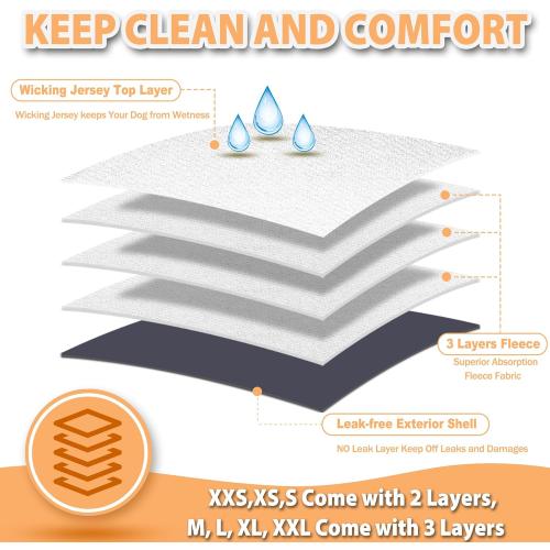 Langsprit Male Belly Bands for Dogs (Pack of 3) - High Absorbing Dog Wraps Male Washable - Reusable Small Doggy Doggie Puppy Dog Diapers M Size ColorZLH