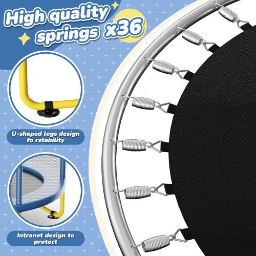 6FT Indoor Trampoline for Kids Ages 1-8, 72 Mini Toddler Indoor & Outdoor Trampoline with Safety Enclosure Net, Basketball Hoop & Dart Board, Birthday Gifts for Boys & Girls, Baby Toddler