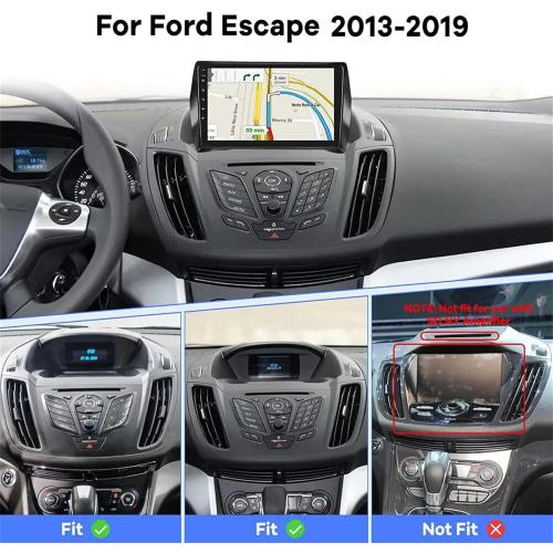 Car Radio Stereo Fit for Ford Escape 2013 2014 2015 2016 2017 2018 2019, 9 Touch Screen Car Radio Receiver with Carplay Android Auto w/WiFi GPS Navigation Bluetooth FM SWC Backup Camera - 2 32G