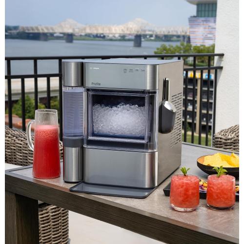 GE Profile Opal 2.0 Ultra Nugget Ice Maker with .75 Gallon Side Tank and Scale Inhibiting Filter, Scoop Included, 38 lbs in 24 Hours, Pellet Ice Machine with WiFi & Smart Connected, Stainless Steel NEEDS CLEANING