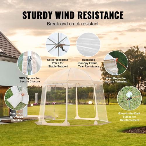 VEVOR Upgraded Pop Up Bubble Tent for 4-8 People, Need Simple Assembly -  Large Outdoor Clear Bubble Tent Dome, Weatherproof Clear Tent Shelter for Outdoor Activities, Events, and Parades