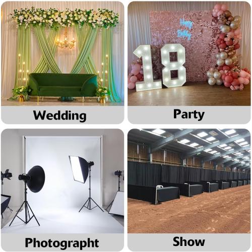 Pipe and Drape Backdrop Stand,8ft x 10ft Backdrop Stand, Adjustable Metal Heavy Duty Wedding Background for Parties Birthday Party Baby Shower Wedding Decorations