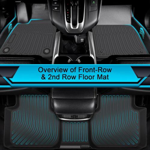 Floor Mats for Volkswagen VW Atlas Cross Sport 2020-2025 (5 Passenger), TPE Waterproof Non-Slip All Weather Protection Custom (Floor Mats & Cargo Liner)
