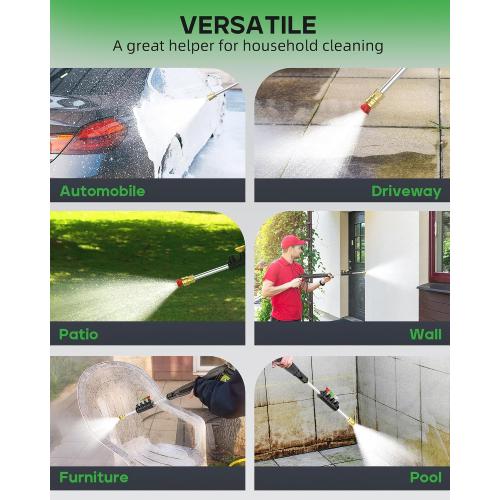 BLACK AND GREEN Electric Pressure Washer 4800 PSI 2.8 GPM, Power Washers Electric Powered with 4 Nozzles and Foam Cannon, High Pressure Cleaner Machine for Cars, Patio, Driveway, Home Cleaning
