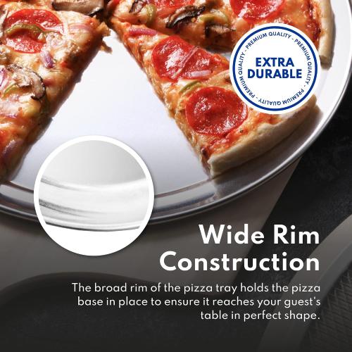 New Star Foodservice Restaurant-Grade Aluminum Pizza Pan, Baking Tray, Coupe Style, small