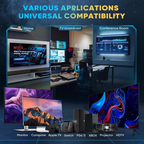 10K 8K HDMI 2.1 Cable - 10FT/3M Ultra HD Cable High-Speed Lead 48Gbps - Professional Heavy Duty Braided Cord - Multiple Size Options (1.5FT-25FT) - 4K@120Hz, 8K@60Hz, HDR, DTS:X, HDCP 2.2/2.