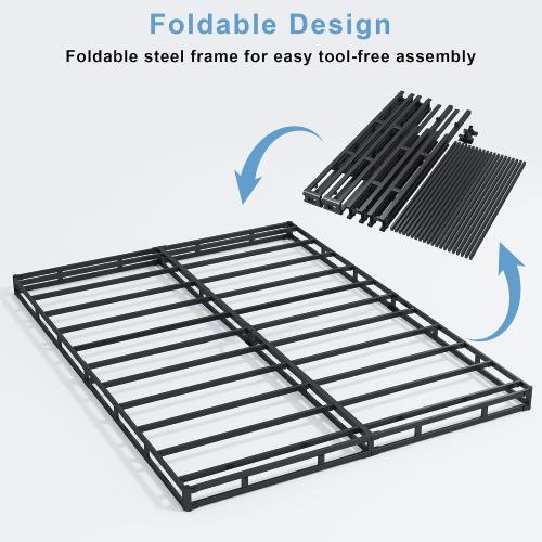 3 Inch Queen Size Box Spring, Low Profile Box Spring for Queen Bed,Heavy Duty Mattress Foundation, Metal Bed Base,Easy Assembly/Noise Free