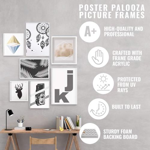 Poster Palooza 11x14 Mat Bevel Cut for 9x12 Photos - Acid Free Black with Black Core Precut Matboard - For Pictures, Photos, Framing - 4-ply Thickness