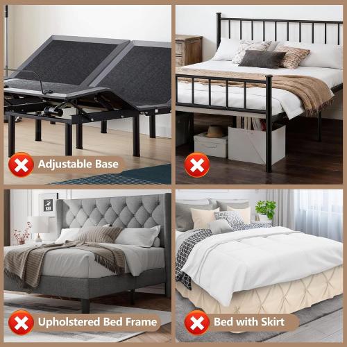 DELLAN Mattress Slide Stopper, Corner Non-Slip Mattress Gripper Retainer Bar, Holder for 1.75x 2.9 Metal Bed Frame to Prevent Sliding (2 Pack)