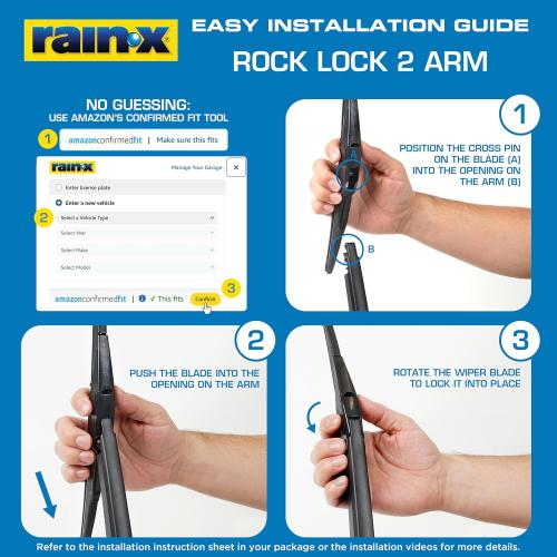 Rain-X 850214 RearView Wiper Blade 14, OEM Replacement Rear Windshield Wiper, Interchangeable Adapter for Easy Installation, All-Weather & All-Season Performance, Composite