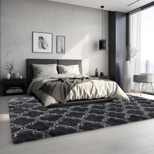 Sour Lemon 8x10 Area Rugs for Bedroom, Living Room Fluffy Rug, Large Area Rug Shag Shaggy Carpet Soft Plush Furry Bedside Rugs, Machine Washable Area Rugs for Kids Girls Boys Home Decor Anti Slip