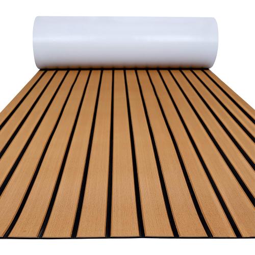 FOCEAN Boat Flooring EVA Foam Boat Decking Faux Teak Marine Flooring Marine Mat Sheet for Motorboat Jon Boats Bass Boat RV Kayak, 94.5x 47.2/35.4/23.6/15.7