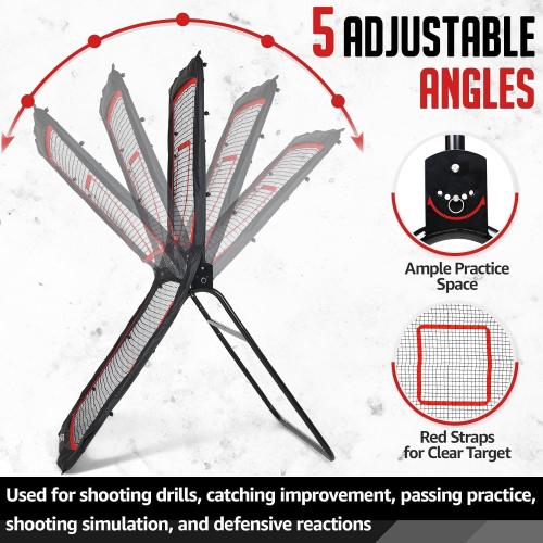 ZEALFEEL Lacrosse Rebounder, 4x7FT/4x6FT Volleyball Rebounder for Backyard with 5 Rebound Angles, Target Strip, Lacrosse Rebound Net Perfect for Lax Baseball Volleyball & Soccer Practice