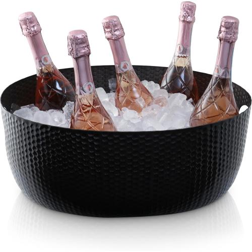 Gusto Nostro Large Beverage Tub for Parties - Metal Tub for Wine Bottles,Champagne,Beers - High Capacity Ice Bucket for Drinks - Extra Large Ice Buckets for Parties (22 qt) Outdoor Party Drink Bucket