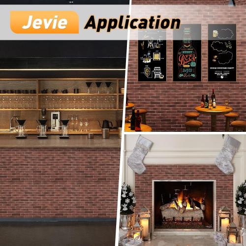 Thin Brick Veneer, 8.5 x 2.3 Faux Brick, Wall Tile for Bedroom, Bathroom, Kitchen,Interior and Exterior Wall, Supplied by Jevie (100pcs, RED)