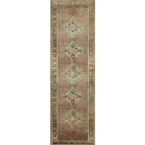 Loloi Magnolia Home by Joanna Gaines Sinclair Collection SIN-06 Clay/Tobacco 5'-0 x 7'-0, .25 Pile Height, Machine Washable, Area Rug