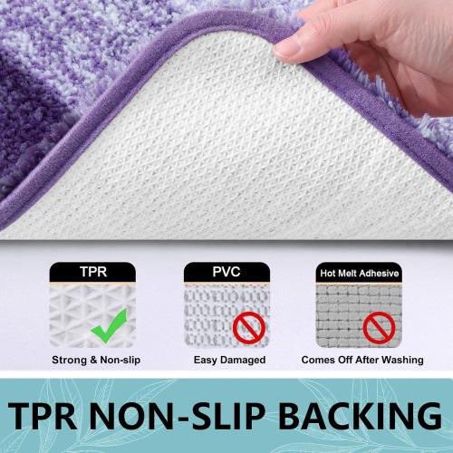 Arotive Microfiber Bathroom Rugs, Shaggy Soft and Absorbent Bath Rug, Non-Slip, Thick Plush Machine Washable Dry Bath Mats for Bathroom, Tub and Shower, 50x30, Dark Purple, Rectangular
