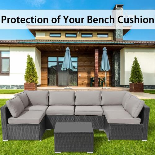 14Pieces Patio Cushion Covers Replacement Outdoor Couch Cushions Covers Splashproof Sofa Slipcovers Set with Zippers,Patio Furniture Protector Cover Only(Light Gray,25.6×25.6×3.94inches)