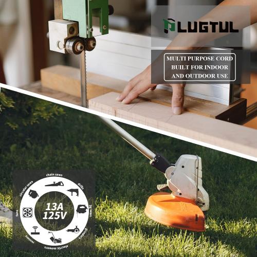 PLUGTUL Outdoor Extension Cord 25 FT | 16/3 Gauge Black Heavy Duty 3 Prong Extension Cord, 13A 1625W SJTW, ETL Listed, Great for Garden and Home