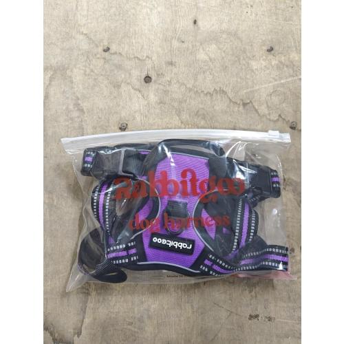 Medium rabbitgoo Dog Harness No Pull with 2 Leash Clips, Adjustable Soft Padded, Reflective Oxford No Choke Pet Vest with Easy Control Handle for Medium Sized Dogs, Purple, M