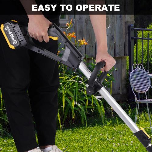 Weed Wacker Cordless, Electric Weed Trimmer Rechargeable 3 in 1, One 4.0 Ah Battery Powered Weed Whacker Cordless 20V Grass Trimmer with Blade and Charger (Two 4.0AH battries)