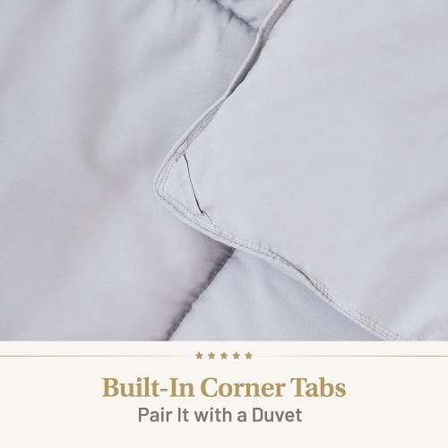 Truth North Gray Comforter twin – Fluffy Down Alternative Duvet Insert, Light Gray Comforter, All-Season Bedding, Hypoallergenic, Machine Washable, Twin Duvet Insert with Corner Loops