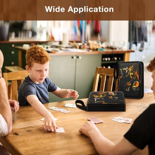 Football Card Binder,2025-2026 Sports Trading Card with Sleeves Holder Album,440 Pockets Rugby Card Holder Sheets Display Storage Protectors for Collectors Boys and Girls Gift