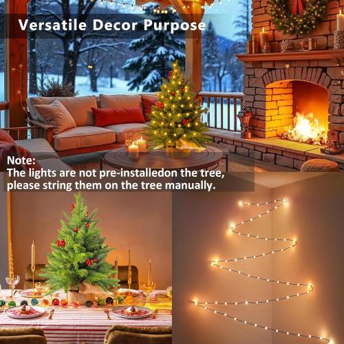 Brizled Smart Mini Christmas Tree, 22.8in DIY Smart-Lit Tabletop Tree with 75 LED RGB Lights, App/Voice Control 159  Scenes Mini Xmas Tree USB C Music Small Tree Work with PD Power for Fireplace Desk