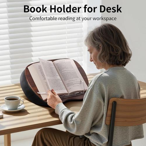 JARLINK Lap Beanbag Book Stand, Hands-Free Reading Pillow Stand for Neck Support, Comfortable Beanbag Book Holder for Bed, Sofa, Dorm Room, Travel (Muted Gray)