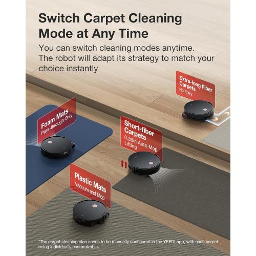 Yeedi S14 Plus Robot Vacuum and Mop, 18,000Pa Suction, OZMO Roller Mopping, ZeroTangle 2.0, TruEdge 3D Sensor, All-in-One Station with Auto Hot Water Washing & Self-Drying, Black