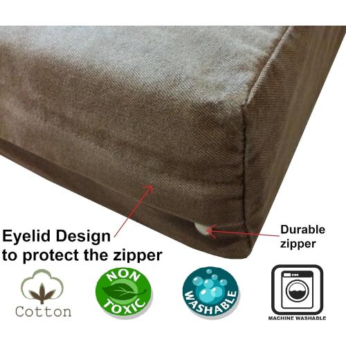 Dogbed4less Heavy Duty Chocolate Brown Denim Jean Dog Pet Bed External Cover - Replacement Cover only - 6 Sizes : Small Medium, Large, XL, XXL and XXXL (35X20X4)