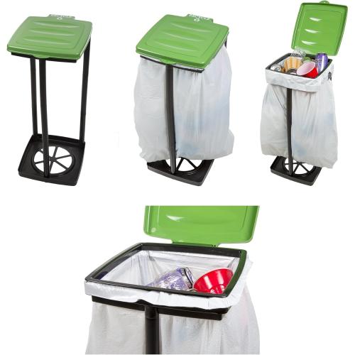 Portable Trash Bag Holder - Collapsible Trashcan for Garbage - Indoor/Outdoor Use - Ideal for Camping, Recycling, and More by Wakeman Outdoors (Green)