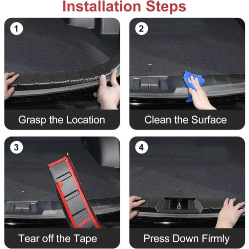 Interior Rear Bumper Protector Guard Accessory Trim Cover Anti-Scratch Resistant Trunk Door Entry Guards Compatible for Subaru Forester 2019-2024 (for Subaru Forester 2019-2024 (Carbon Fiber))