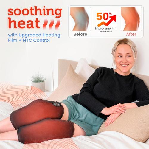 COMFIER Heated Knee Massager with Vibration & Heat, Wrap-Around Knee Heating Pad Pair, Knee Warmers for Men Women Seniors, FSA Eligible HSA,Valentine’s Day Gifts for Her Him