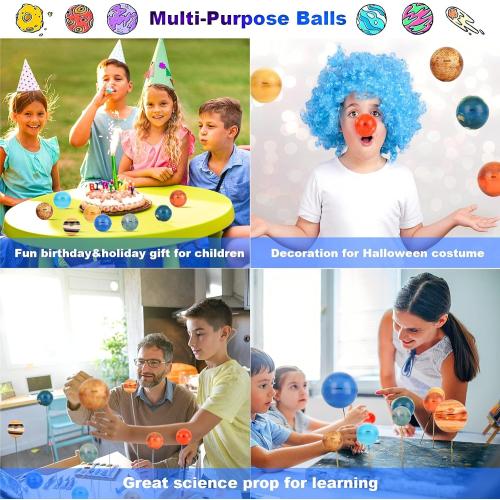 Missing  Mesh bag and Flash Cards Solar System Stress Ball for Kids and Adult 11 Piece, Anti Stress Solar Planets Balls (Planet Balls)