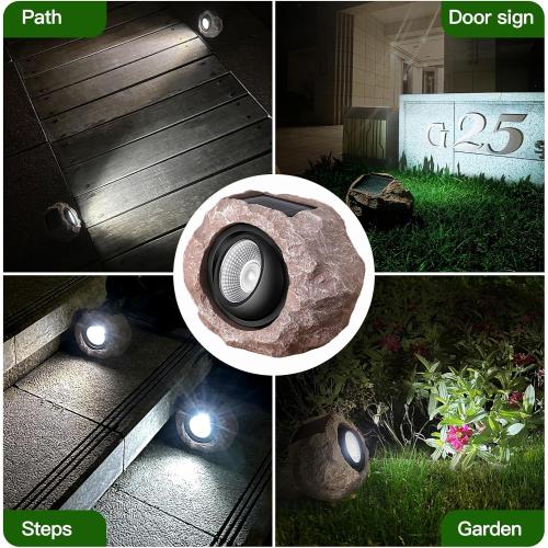 Timeflies Solar Rock Lights Outdoor, 2 Pack Super Bright Solar Spot Lights Outdoor IP65 Waterproof Solar Yard Lights, Auto On/Off Garden Decor for Outside Paths, Sidewalks, Yards, Landscapes, Patios