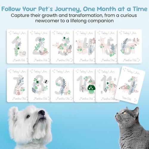 Pet Milestone Cards – Celebrate Your Pet’s Journey, Growth and Key Moments with Keepsake Cards - Perfect for Dogs, Cats, Puppies, and Kittens - Ideal as a Pet Adoption Gift, Pet Memory Book