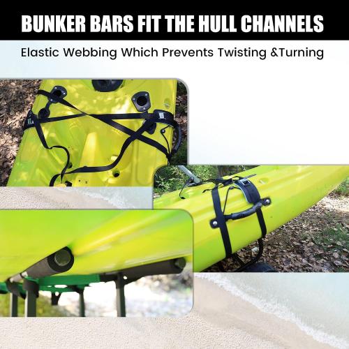Color Black GanFindX Heavy-Duty Aluminum Kayak Cart Solid Airless Wheels,  Easy Detachable Assembly & Adjustable Width Kayak Dolly, Suitable for Kayak and Canoe