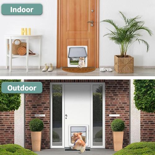 Large Doggie Door with Magnetic Locking Panel for Home Security - Durable & Weatherproof 17x14 for Medium to Large Dogs, Cats, Pets. Easy to Install