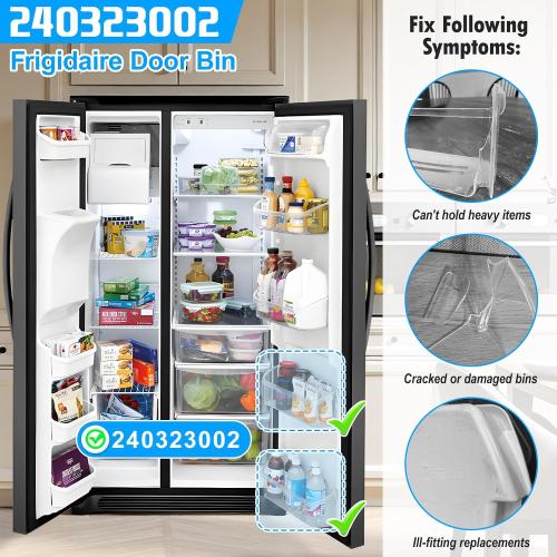 UPGRADED FGHS2631PF4A FGHS2631PF2 FGHS2655PF4 FGHS2655PF5A DGUS2645LF6A FGUS2642LF2 Refrigerator Door Bin Compatible With 240323002 Frigidaire Door Shelf Replacement AP2115742 Fridge Replacement Shelf