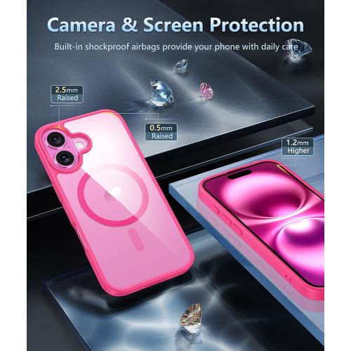 FNTCASE for iPhone 16 Phone Case Compatible with Magsafe Clear Phonecase