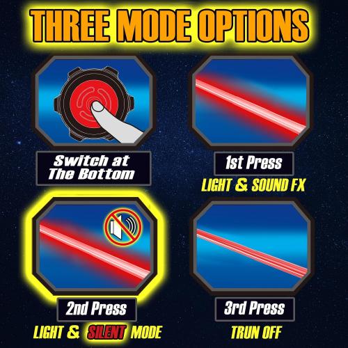 4 Pack Light up Sword with FX Sound (on-Off Control) and Retractable Handle