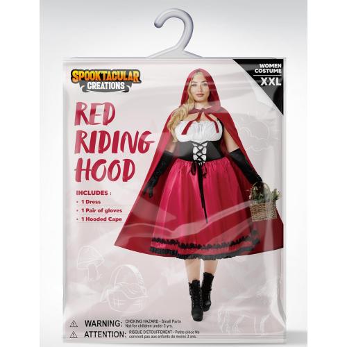 SIZE 3XL Spooktacular Creations Women Little Red Riding Hood Costume, Halloween Hooded Cloak Adult Cape Dress for Fairy Cosplay Party